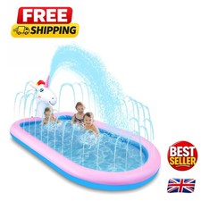 Kids 68 x 41 x 18 Inch Inflatable Pool & Unicorn Sprinkler for Endless Splashing