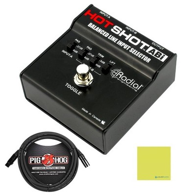 Radial Engineering HotShot ABi Footswitch Selector for Balanced Inputs Bundle...