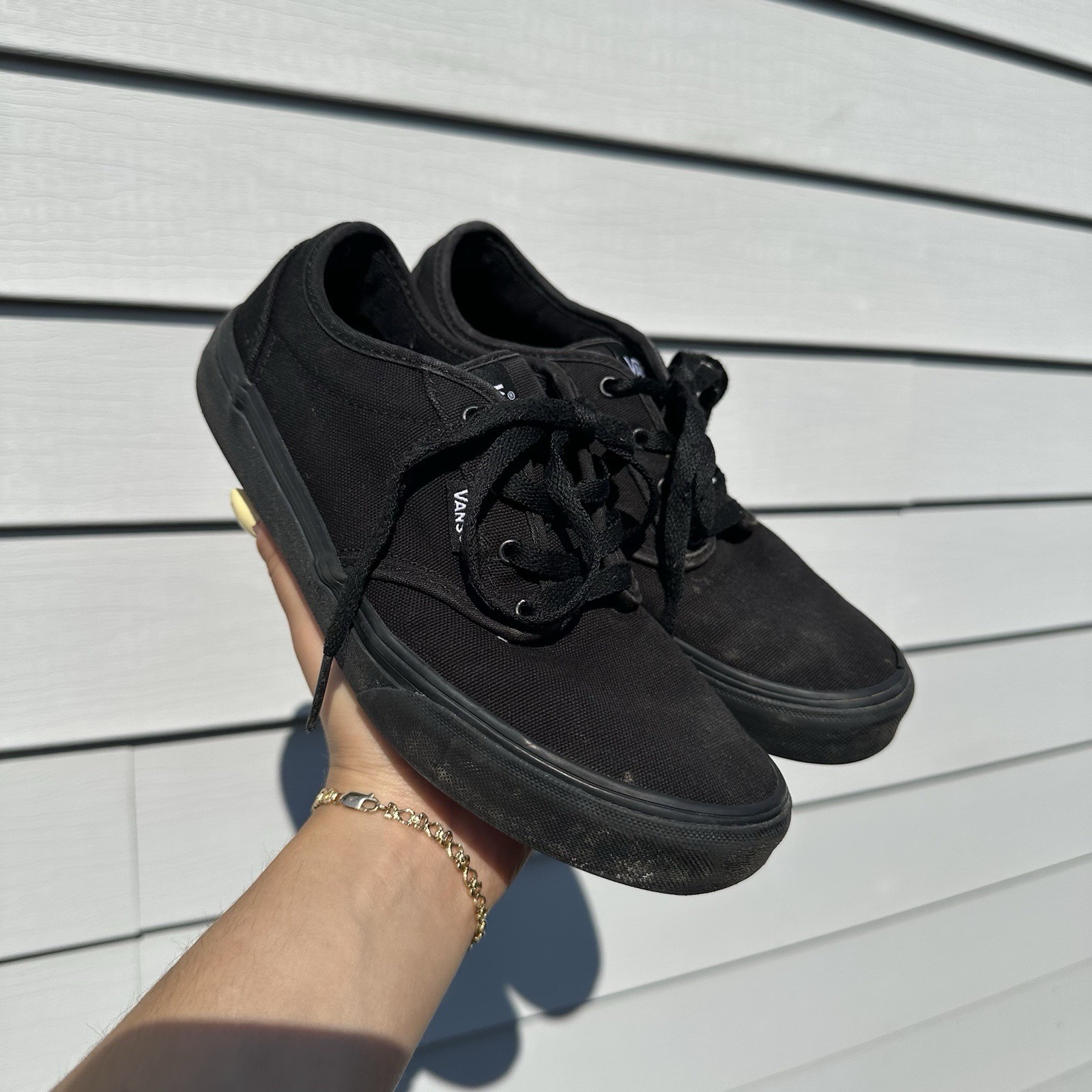 SAOLA Scarpe da skate Vans in tela nere taglia 5 giovani bambini