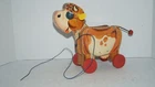 Vintage Fisher Price USA MOLLY MOO Cow Wood Pull Toy No. 190