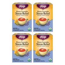 Yogi Tea Honey Lavender Stress Relief Tea - 16 Tea Bags per Pack 4 Packs - Or...
