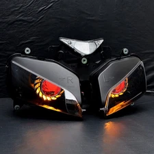 Assembly Headlight Kit HID For Honda CBR1000RR 04-07 Red Demon Amber Angel Eye
