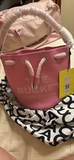 MARC JACOBS Small Pink Pebbled Bucket Drawstr...