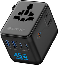 Universal Travel Adapter, International Travel Plug Adapter with 2 USB-C 2 USB