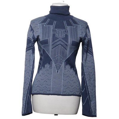 Alterra, Rollkragenpullover, Größe: S, Blau/Grau, Print, Feinstrick, Damen #pzM