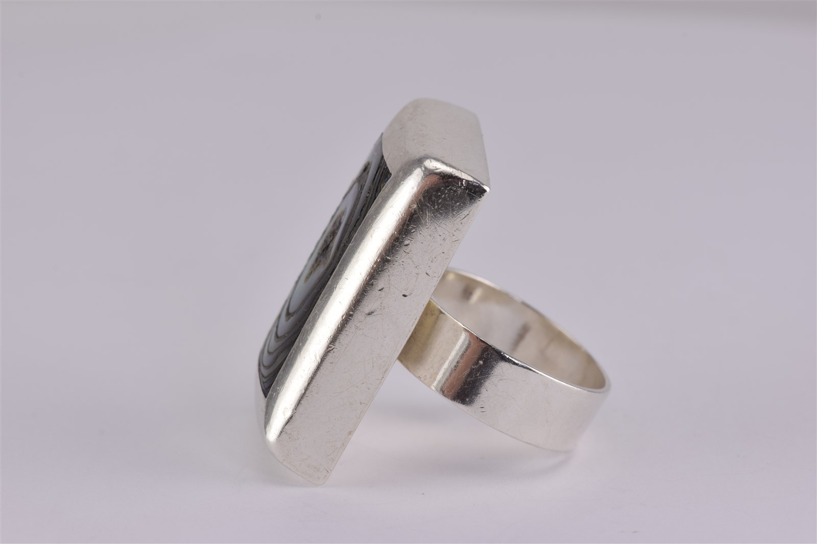 Sterling Silver BOLD Thick Solid Bezel Abalone St… - image 5