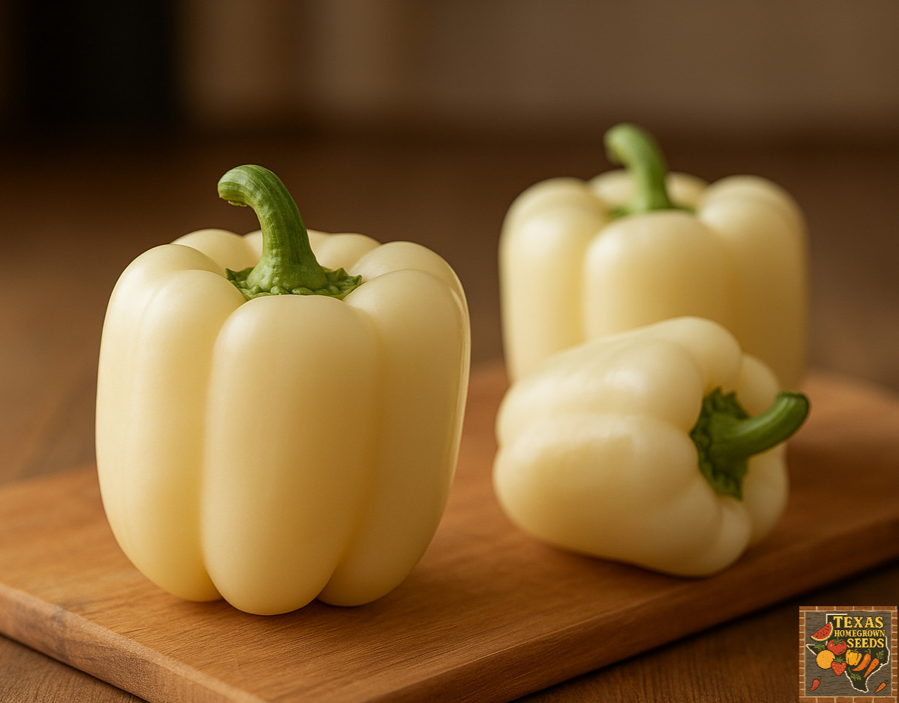 100 Heirloom White Cloud Bell Pepper Seeds - Giant Extra Sweet White Bell Pepper