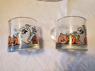 Vintage Glass Halloween Cider Mug/ Coffee Cup
