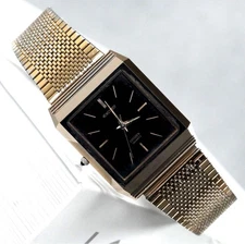 Rare Citizen Exceed Rectangular Lefty Watch Gold Color B Condition