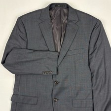 Lauren Ralph Lauren 100 Wool Sport Coat 42R Gray w/Brown Windowpane EUC