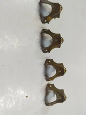 4 Vintage Steamer Trunk Corners Parts Brass  Steel Hardware