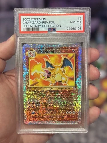 2002 POKEMON LEGENDARY COLLECTION #3 CHARIZARD-REV.FOIL PSA 8 GRAIL Mint