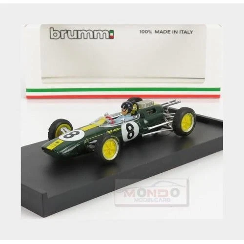 1:43 BRUMM Lotus F1 25 #8 Winner Italy Gp Jim Clark 1963 WC With Driver R332-CH - Immagine 2 di 2