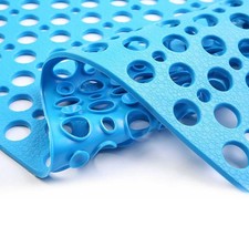 Nonslip Bathtub Mat Extra Soft TPE Bath 30" x 17" Rectangular , Lake Blue