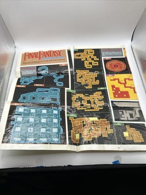 NINTENDO NES FINAL FANTASY DUNGEON MAP FOLDABLE POSTER ONLY INSERT