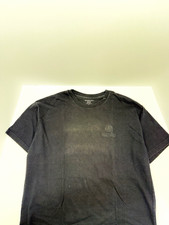 Vintage Mercedes Benz T Shirt Men's L Made in USA Black Tonal Embroidered Logo