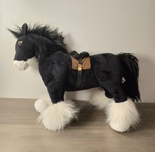 Disney Pixar Brave Angus The Clydesdale Stuffed Plush Black And White Horse