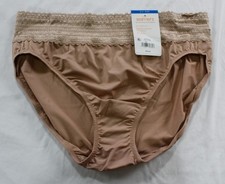 Warners Women's Comfort Waist Lace Microfiber Hi-Cut DH3 Toasted Almond XL NWT