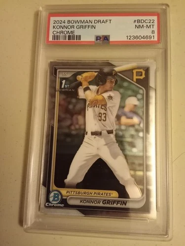 2024 Bowman Chrome Konnor Griffin #BDC-22 Graded PSA 8 Baseball Card