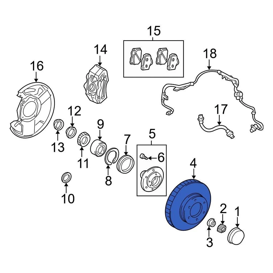 For Toyota Tundra 2000-2006 Toyota 435120C011 Front Disc Brake Rotor Foto 2 de 4