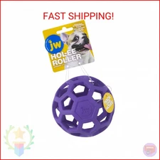 JW Pet Hol-ee Roller Dog Toy Puzzle Ball, Natural Rubber, Medium (4.5 Inch Diame