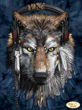 Bead Embroidery Kit Wolf Beaded needlepoint Beadwork DIY Tela Artis