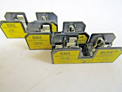   3) NEW BUSSMANN BC6031S 1-POLE FUSE BLOCK 30A 600VAC CLASS CC FUSES LOT OF 3