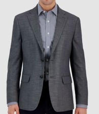 Tommy Hilfiger Men's Gray Modern-Fit Solid Weave Sport Coats Size 36R
