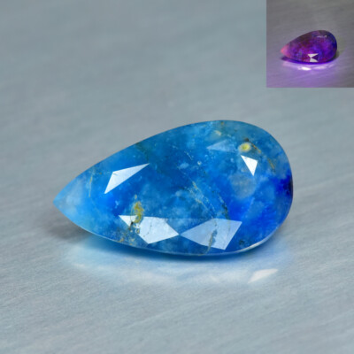 2.41Ct Pear_Eye-opening 'UV' Color Change Natural Afghanite Gemstone