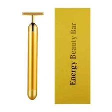 24k Beauty Energy Gold Bar Face Roller Massager Vibration Anti Aging Wrinkle