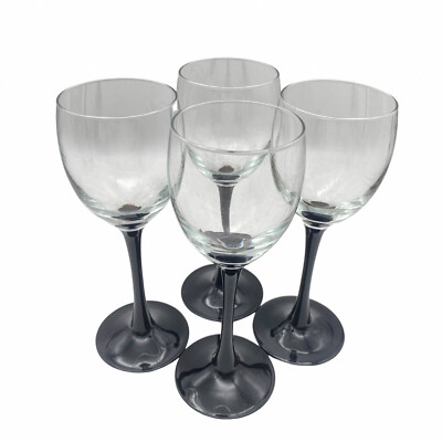 LUMINARC Weingläser  - 4er Set - schwarz Gläser Glas Vintage 18,6 cm
