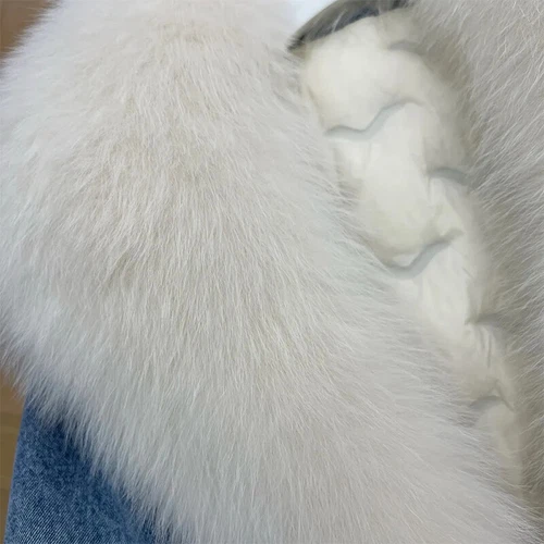 Winter Streetwear Real Fur Collar Coat Women Elegant Outerwear Fashion Jacket - Picture 24 of 26