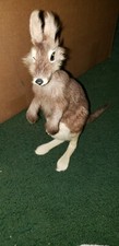 Vtg REAL FUR Standing MOMMA  JOEY KANGAROO FIGURE: 11" Tall
