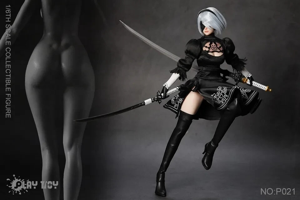 PLAY TOY, Humanoid Robot 2B Collectible Action Figure Model, 1/6