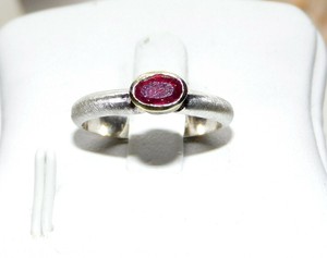 Rubin Ring Silber 925 Gold 585 Bicolor Gr 53 17 Us 6 5 Handgefertigt Ebay