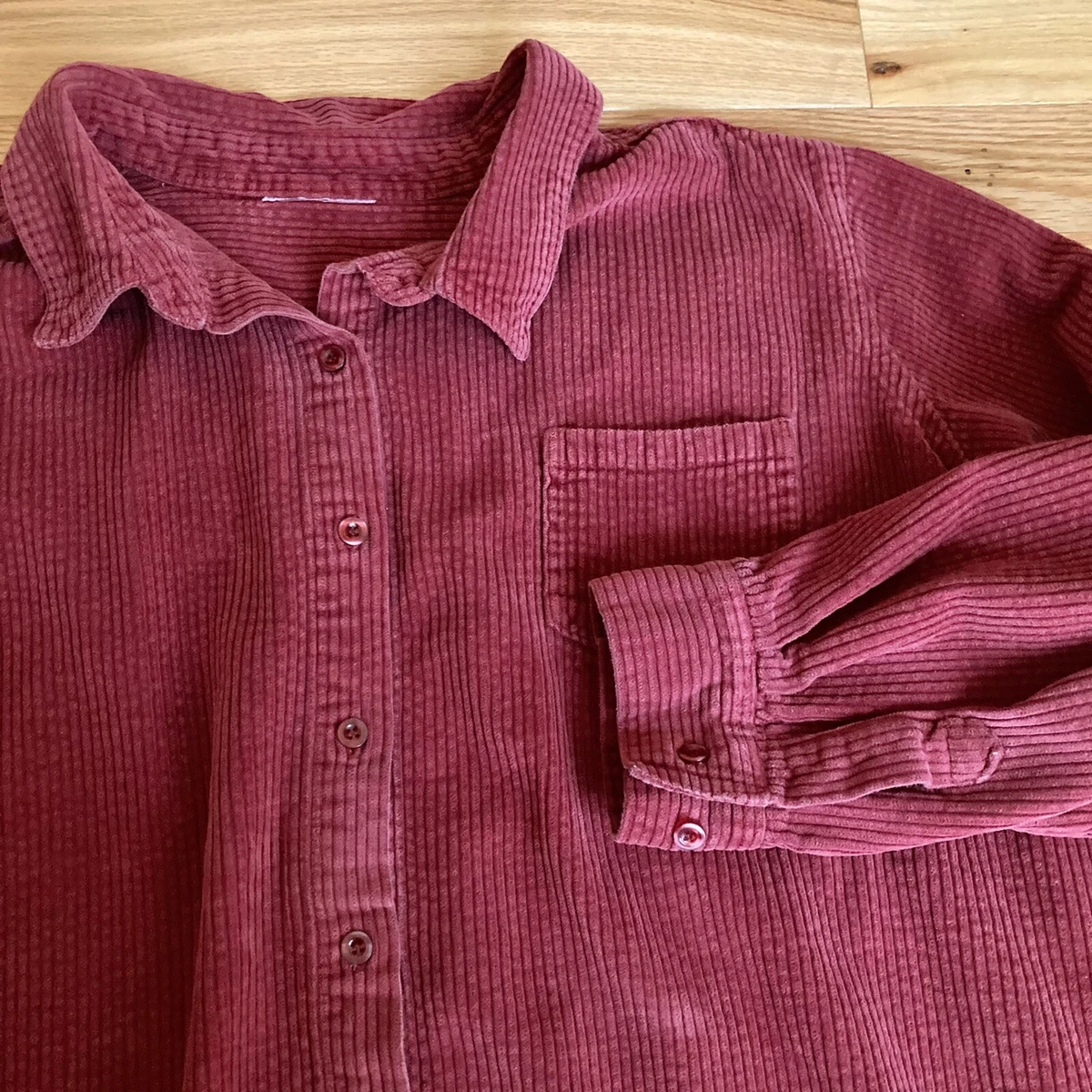 Red hotsell corduroy shirt