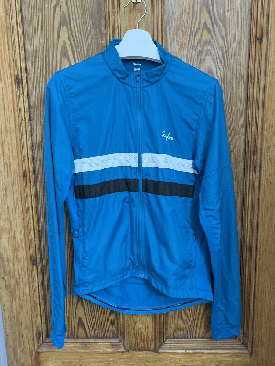 USED TEAL LONG SLEEVE CYCLING JERSEY HI VIZ RAPHA BREVET WINDBLOCK