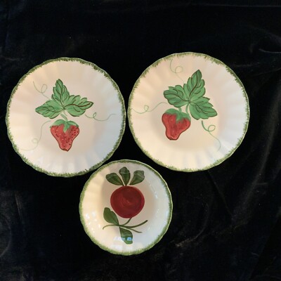 Southern Potteries Blue Ridge Hand Painted Unglazed Plates And