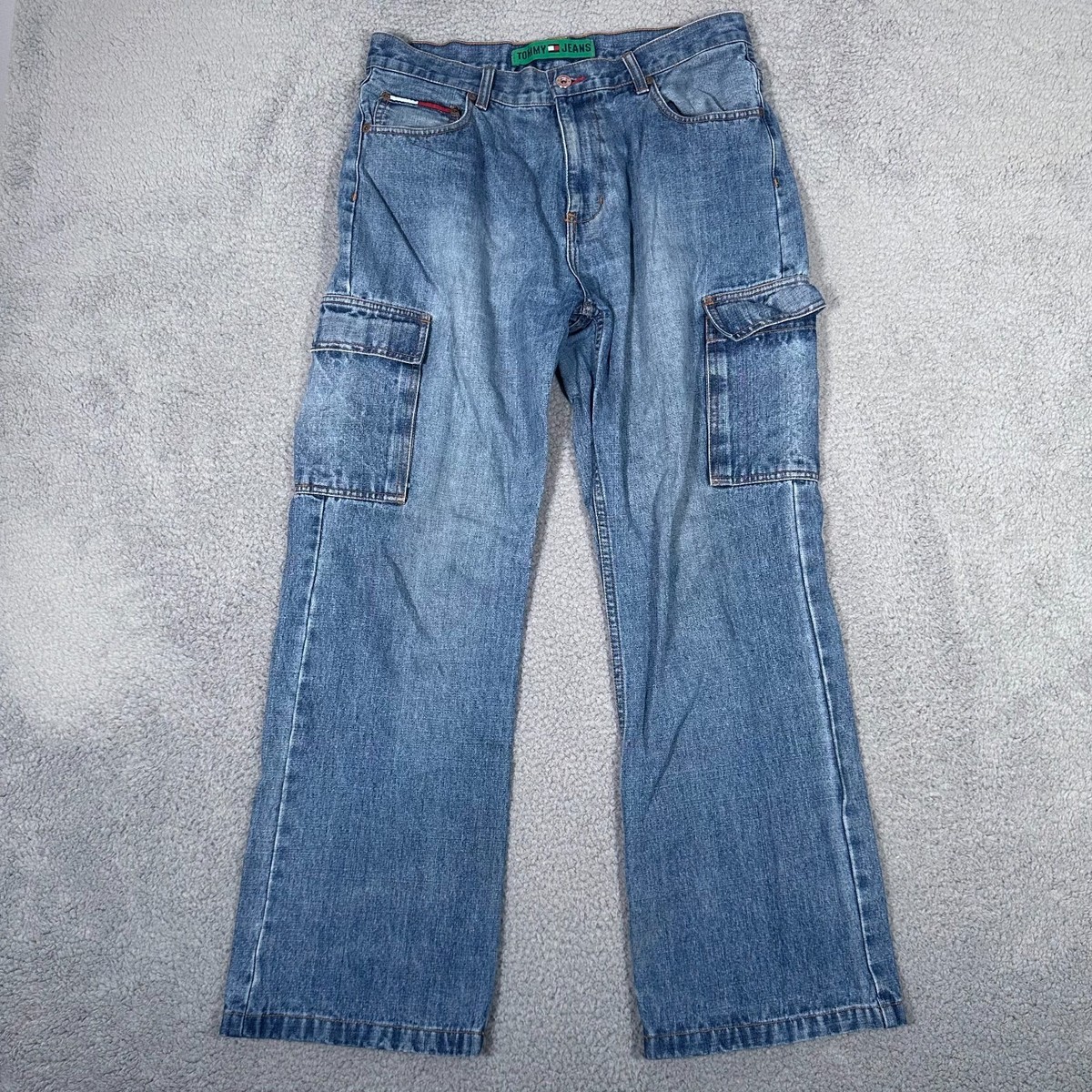 Vtg Tommy Hilfiger Jeans Mens Size 33x30 (Fits 32x30) Cargo Denim