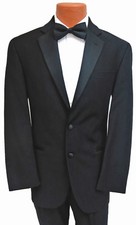 New Boys Size Black Calvin Klein Tuxedo with Flat Front Pants Satin Notch Lapel