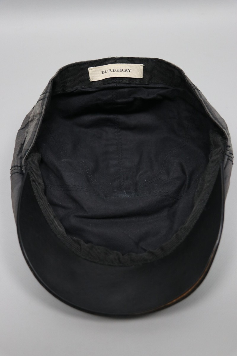 BURBERRY Vintage Gray Nova Check Newsboy Hat Flat Cap Sz S  display picture 2