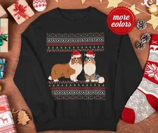 Shetland Sheepdog Christmas Sweater Sheltie Gifts Mom Dad Unisex Sweatshirt  