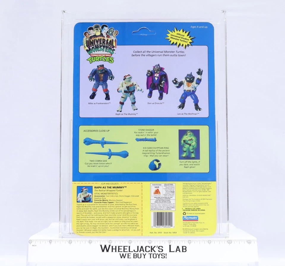 Raph como la momia CAS GRADUADO 80/85/85 TMNT Universal Monsters 1993 Playmates Foto 3 de 4