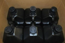 SURVIVAL JUG ( 6 ) 5 GALLON UTILITY WATER FUEL DUMP JUGS WITH FILL HOSE BLACK