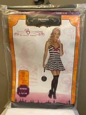 Gently Used Sweet Sensations Prisoner Size Large 12-14 Women  s Costume 3-Piece
