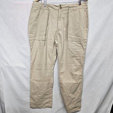 CC Filson Womens Pants Size 14 Khaki Drawstring  Zipper Hiking