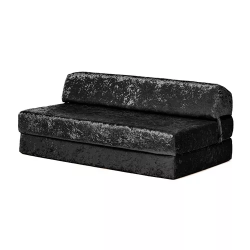 Crushed Velvet Z Bed Double Size Fold Out Guest Chairbed Sofa Seat Folding Futon - Picture 25 of 61