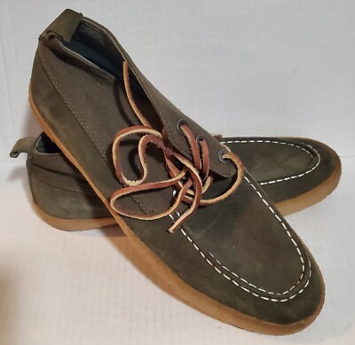 SeaVees Bayside Moc Mocassin Boat Shoe Suede 8 SeaVees Bayside Mocs Suede Green Chukka Boot Shoe Canvas  main image 4