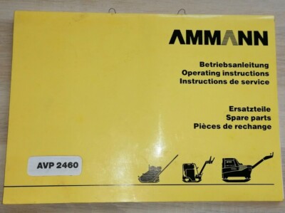 Betriebsanleitung Ersatzteilliste Rüttelplatte Ammann AVP 2460 Motor Hatz 1D30S