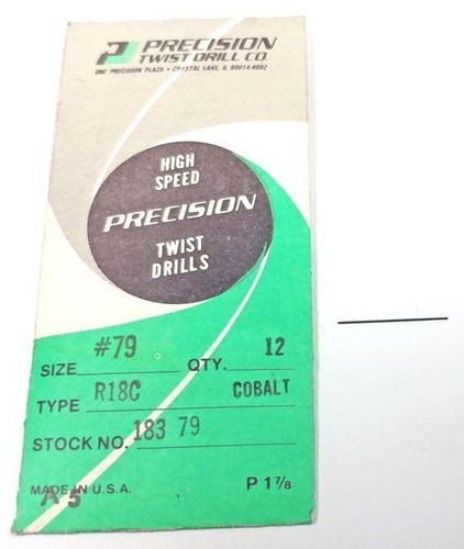 #79 (.0145") Number 79 Cobalt Jobber Drill 135 Degree (Pack of 12) PTD 18379